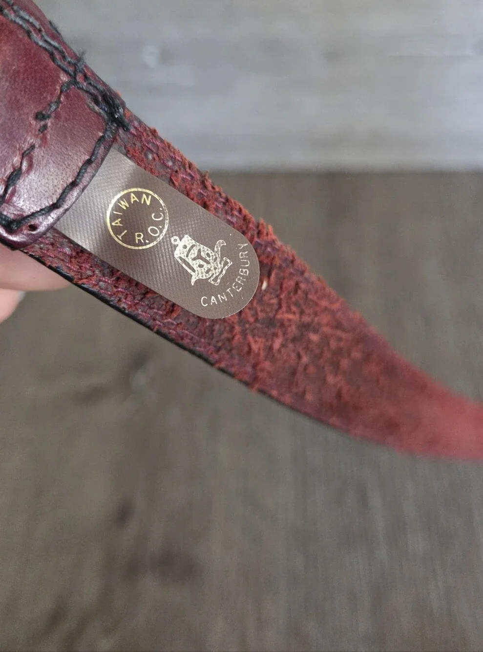 Canterbury Men's Leather Belt in Burgundy 38